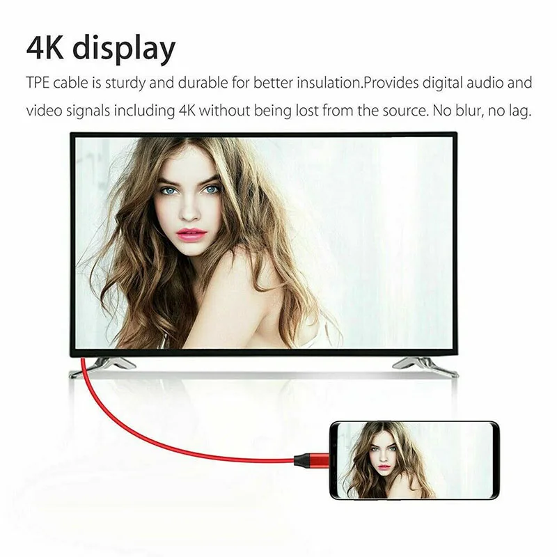 Кабель адаптер usb c на HDMI совместимый с 4K Type C Thunderbolt 3 для huawei mate 20 macBook pro 2018 galaxy