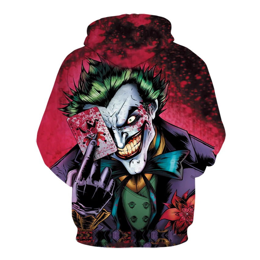 Joker Poker 3dprinting толстовки с капюшоном, верхняя одежда Для мужчин Для женщин Harajuku модные Повседневное костюмы тонкие осенние куртки для мальчиков пуловер с капюшоном