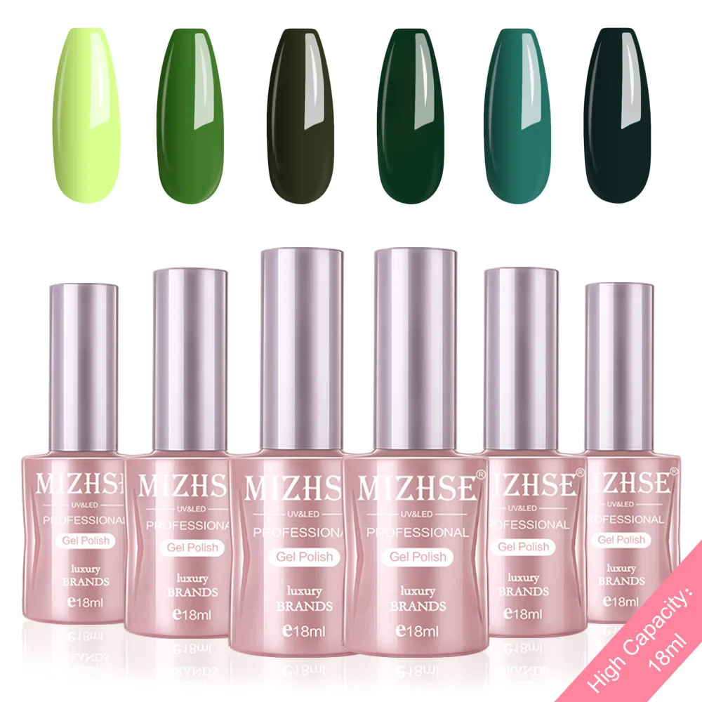 P18 MIZHSE Гель-лак для ногтей Esmalte Permanente Гель-лак набор для маникюра 18 мл Высокая емкость бутылки с подарочной коробкой 6 шт. в комплекте - Цвет: P18