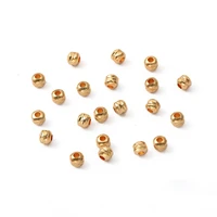 18k gilded white gold color rose gold cross cut flower bead melon pattern round beads diy string ornament loose beads