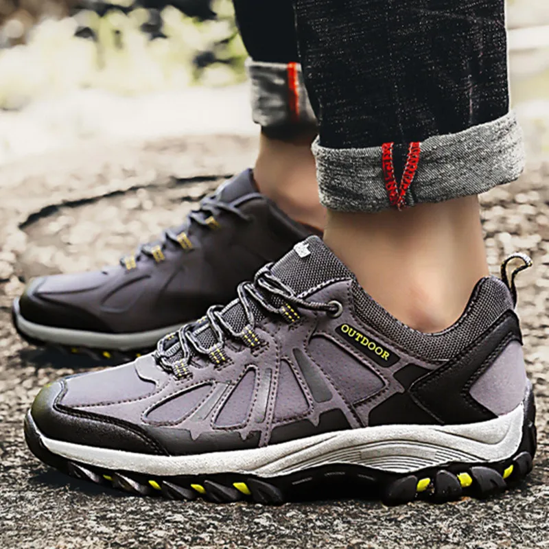 

Unisexs Non-slip Mens Trekking Shoes Womens Wear-resistant Tactical Boots Outdoor Hiking Shoes Waterproof Climbing Sneakers