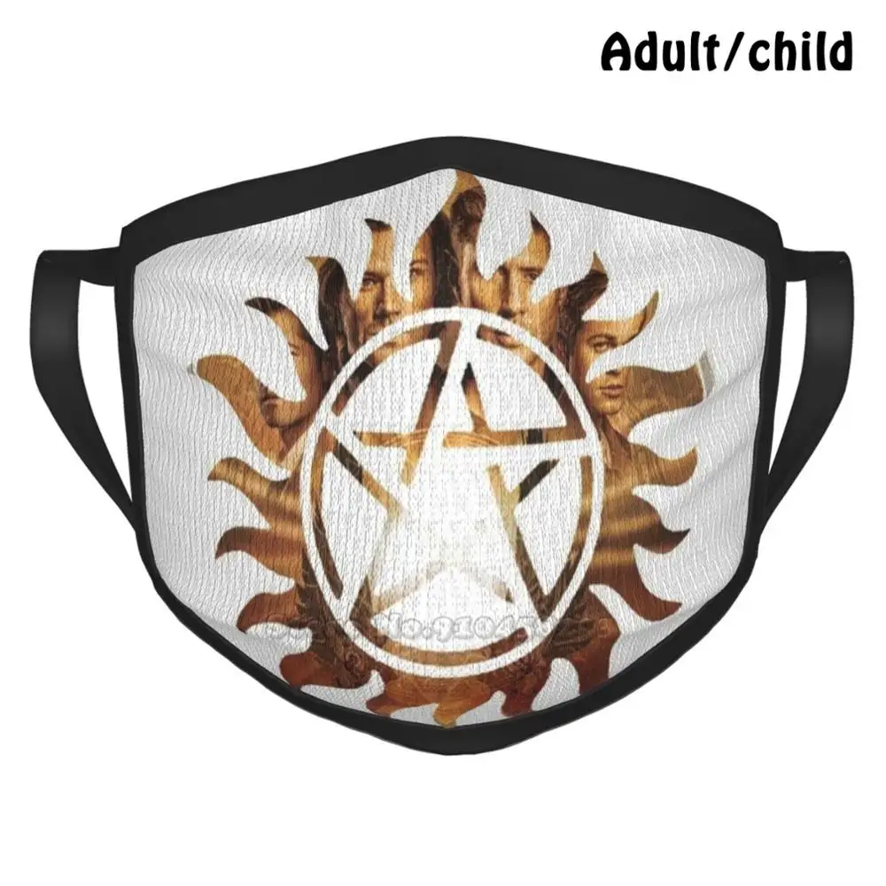 

Supernatural Pentacle Pm2.5 Anti Dust Diy Reusable Face Mask Supernatural Spn Winchester Monsters Dean Winchester Sam