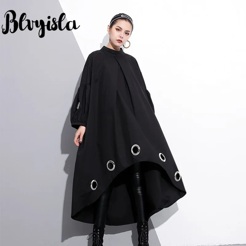 Платье Blvyisla с длинным рукавом ажурное железным кольцом свободные большие