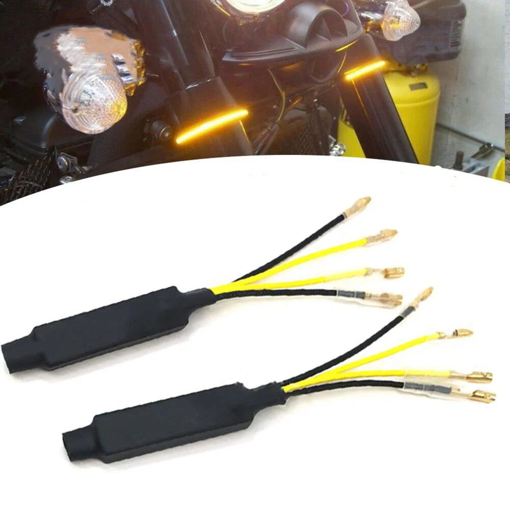 

2pcs Motorcycle Flasher LED Turn Signal lights AMS Cement Indicator Load Resistor 12V Fault Decoder Solve Blinker Error 26 Ohm