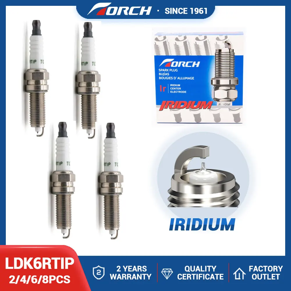 

2-8PCS Iridium Candle Platinum Spark Plug TORCH LDK6RTIP for Candle SILZKR6B10E ILKR6F11 Denso VXUH20I for Toyota 90048-51208