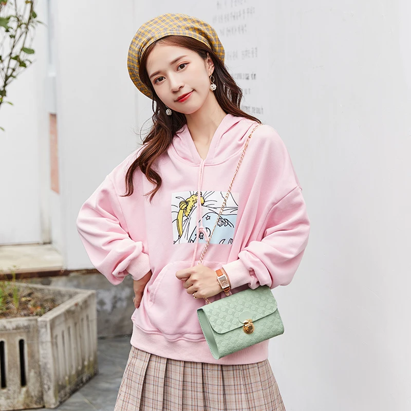 UKQLING откидная женская сумка с цепочкой замком женские сумки на плечо кошельком в