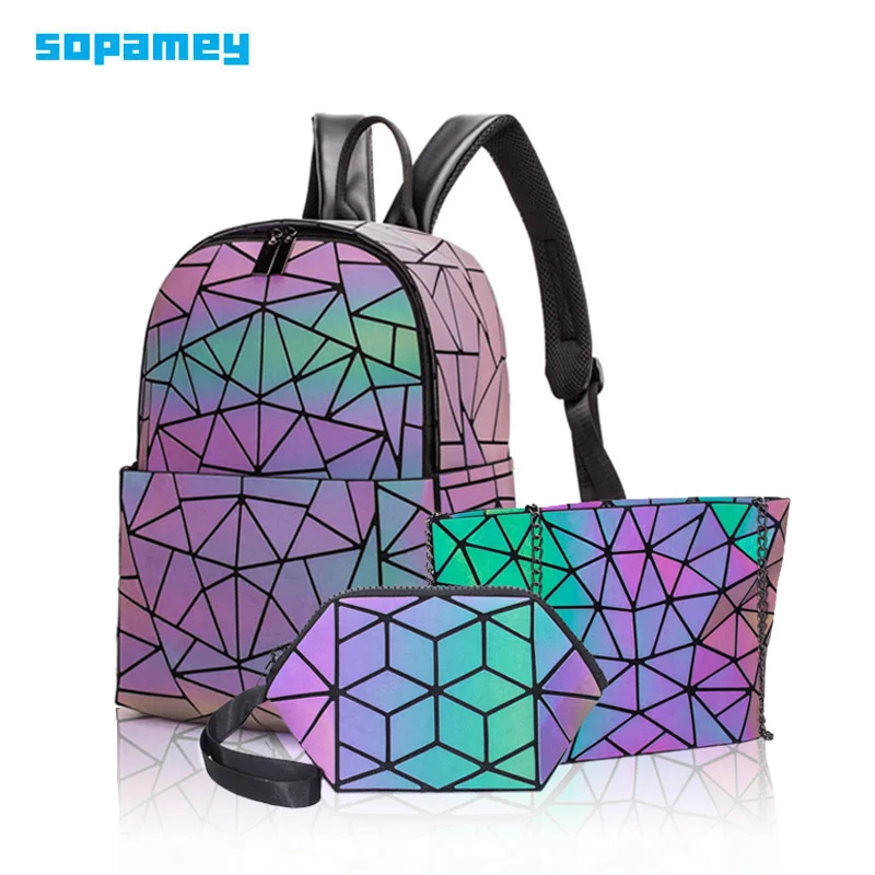 Набор светящихся сумок для подростков ассиметричный повседневный мужской