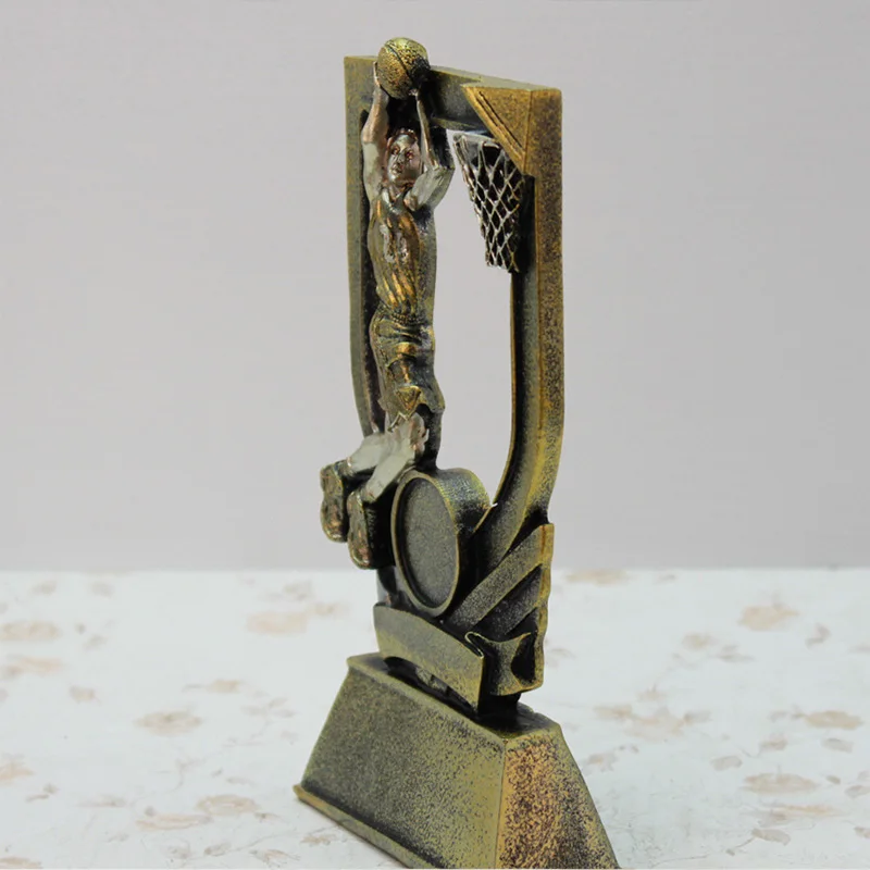 Golden Basketball Dunk Trophy Figurine Character Statue Sports Craft Desktop Decor Miniature Model Home Decoration Wedding Gift | Дом и сад