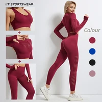 women seamless yoga set butt lift leggings crop top sports clothes female gym clothing workout outfit for fitness yoga suits