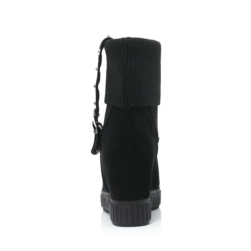 ESVEVA 2020 увеличивающая рост женская обувь с круглым носком осень-зима из