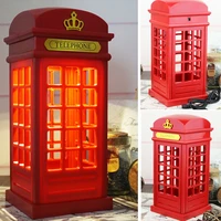portable retro london telephone booth usb night light for boyfriend gift rechargeable table lamp for home bedroom new year decor