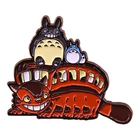hoseng spirited aways enamel pin cartoon movie totoro brooch anime fan collection badge backpack fashion red jewelry hs_832