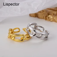lispector 925 sterling silver korean hollow chain rings for women 18k gold plating simple open ring wild female casual jewelry