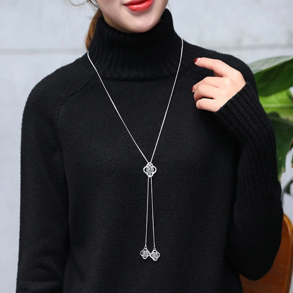 

Цепочка с кулоном в виде четырехлистного клевера, ожерелье с подвеской из белого кристалла, покрытая золотом и серебром, металлическая цепь