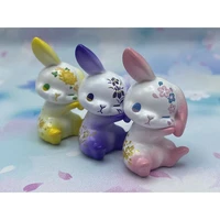 japanese style print rabbit gashapon toys 6 type creative cute action figure model desktop ornament toys children gifts
