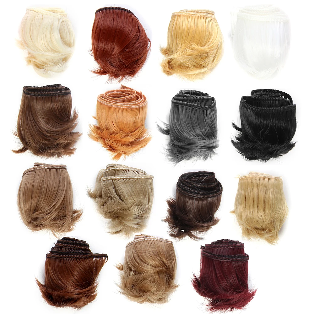 

5cm DIY Mini black white brown color Tresses Doll Wig Material Hair Wig For 1/3 1/4 BJD High-Temperature Doll Accessories