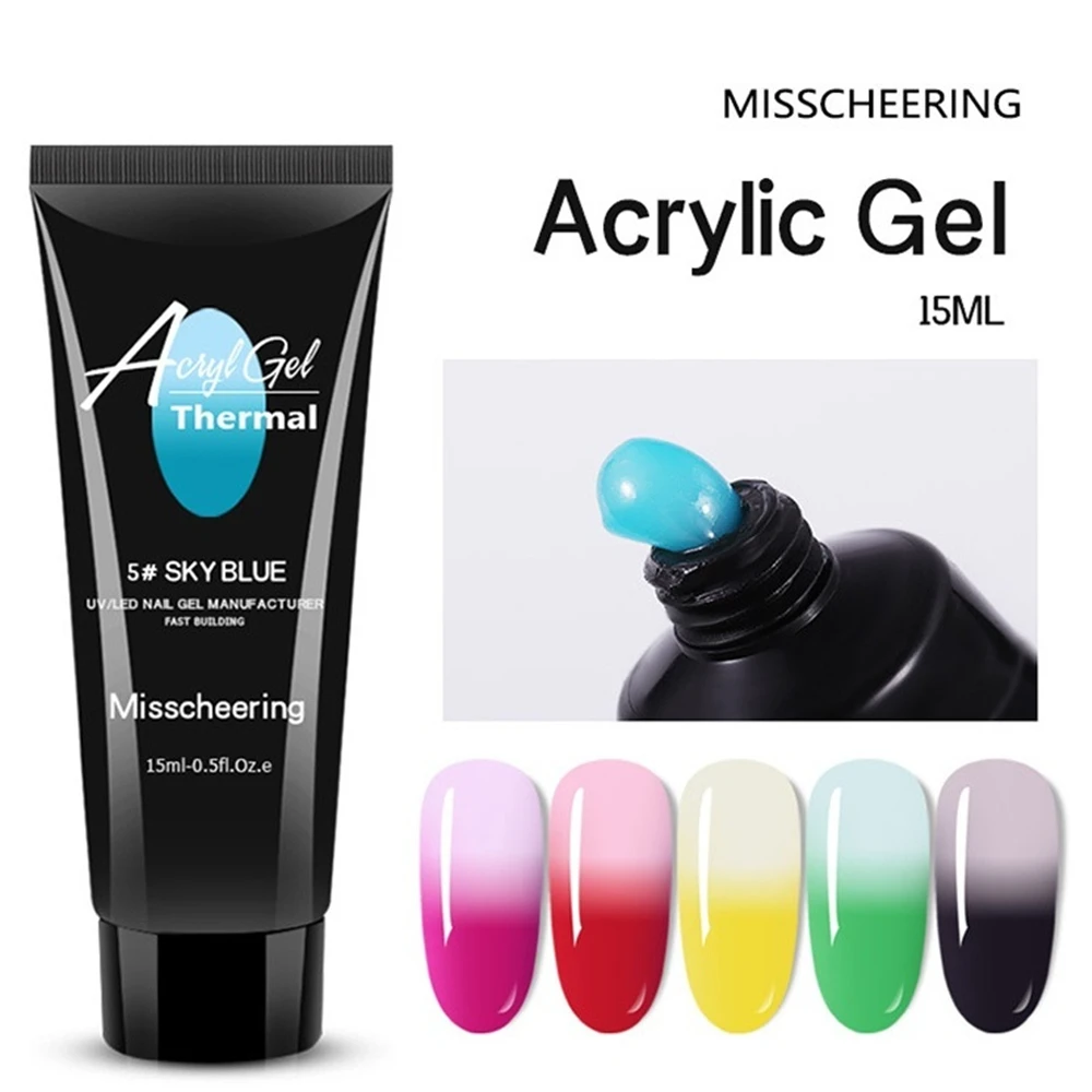 15 мл термальный полигель лак для наращивания ногтей 20 2 слоя температуры