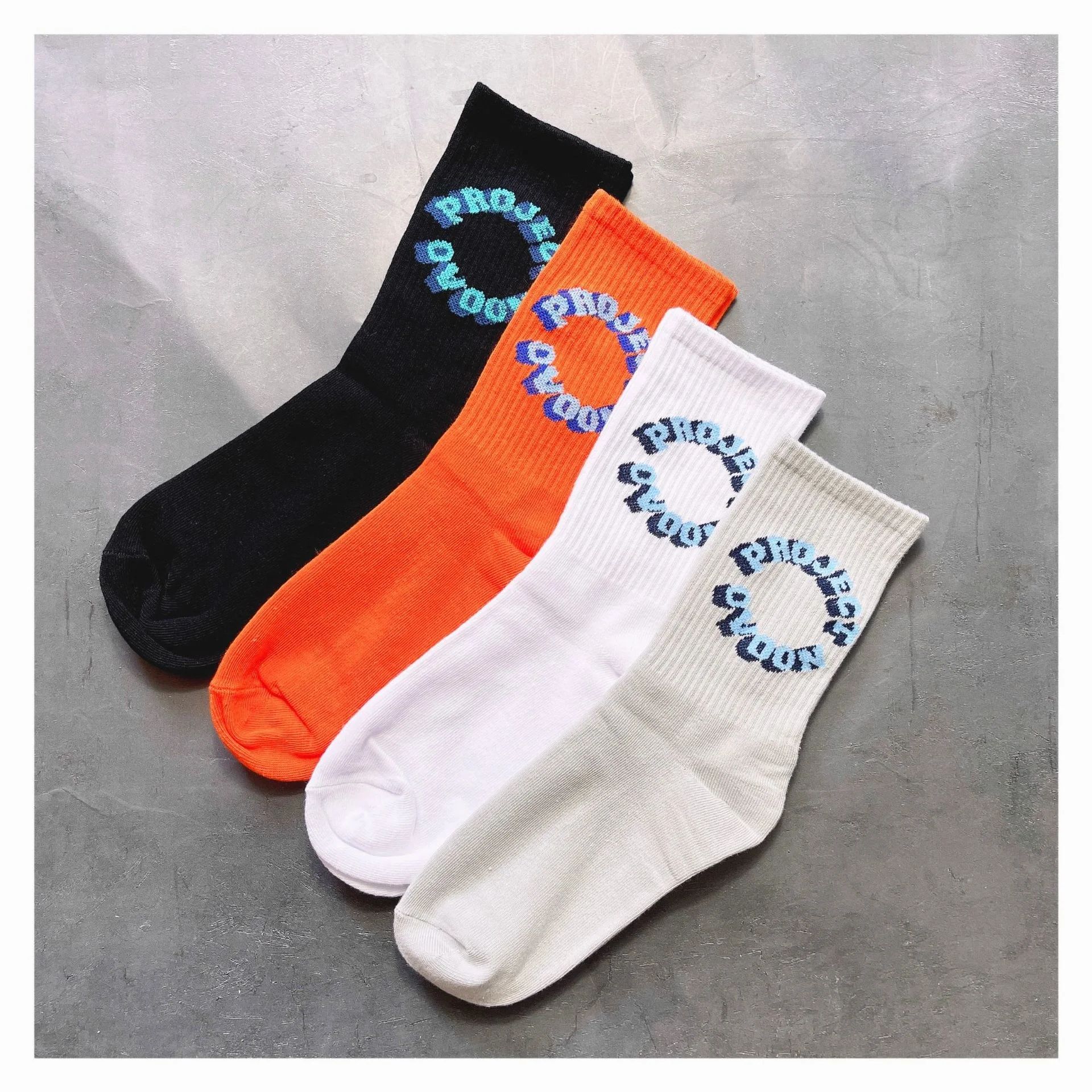 

Trendy nochao trendy three-dimensional letter trendy socks men's and women's sports lovers' cotton medium tube socks