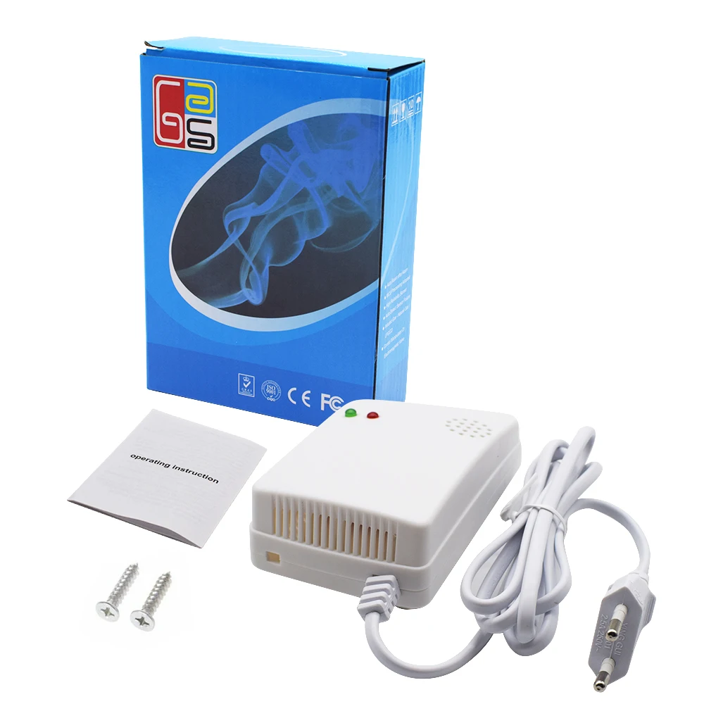 Gas Leak Detector Combustible Propane Butane Methane Natural Safety Alarm Sensor Warning EU Plug | Безопасность и защита