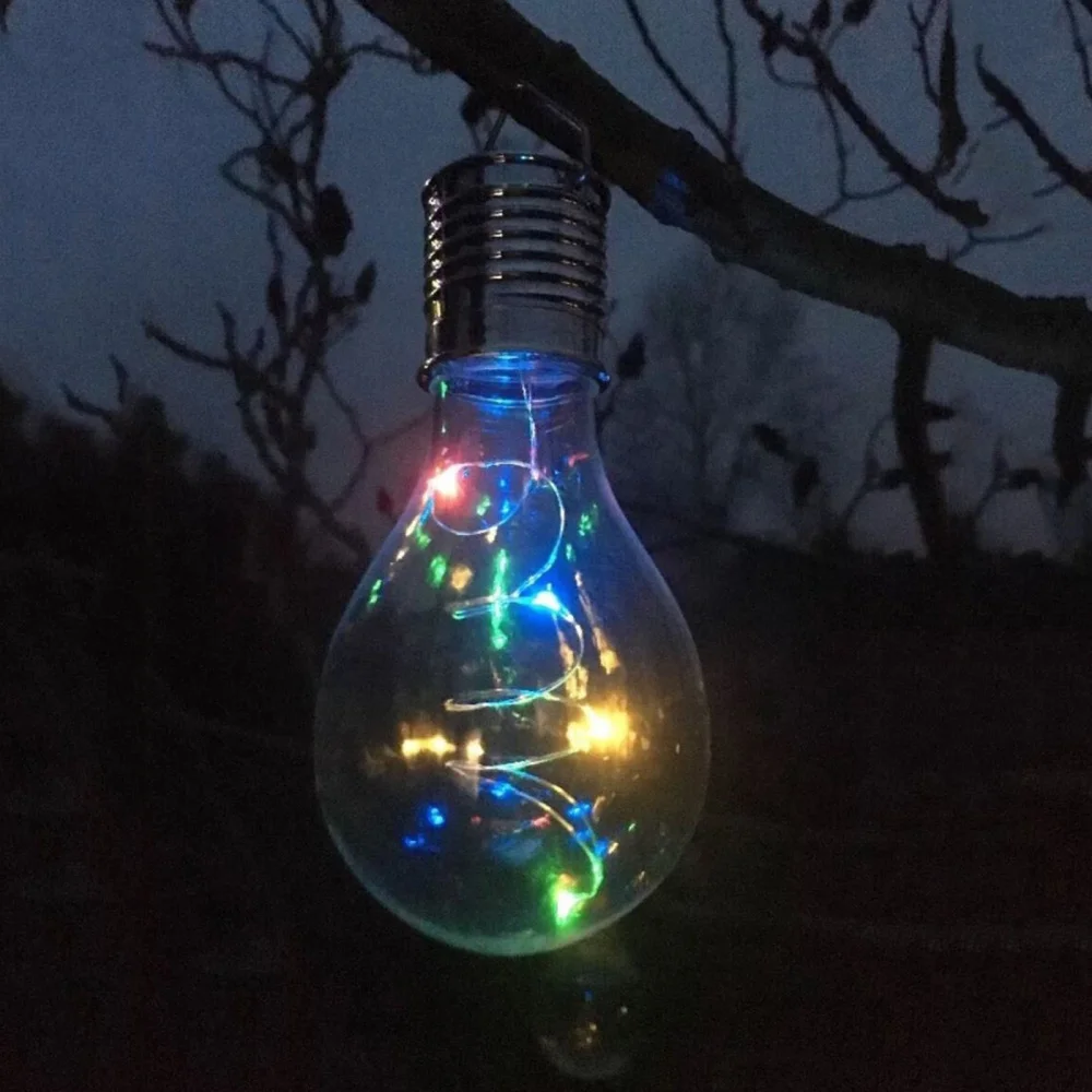 

6pcs Solar Powered LED Bulb Decoration Chandelier Bulb Copper Wire LED Light Lamp Bulb Transparent Warm White Light