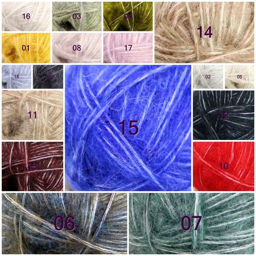 

Sale 4SkeinX50gr Luxury Fluffy Soft NEW MOHAIR Shawls Hand Knit Crochet Yarn 822-4C