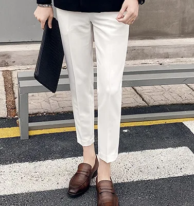 white Only pant Traje Novio, мужские вечерние костюмы контрастных цветов, мужские костюмы для сцены, приталенные костюмы, брюки для выпускного, двубортный костюм, мужской костюм - Цвет: white Only pant