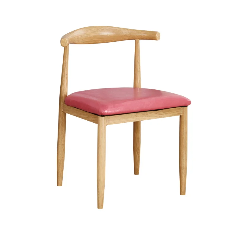 Чистый красный обеденный стул Имитация твердой древесины железа круассан