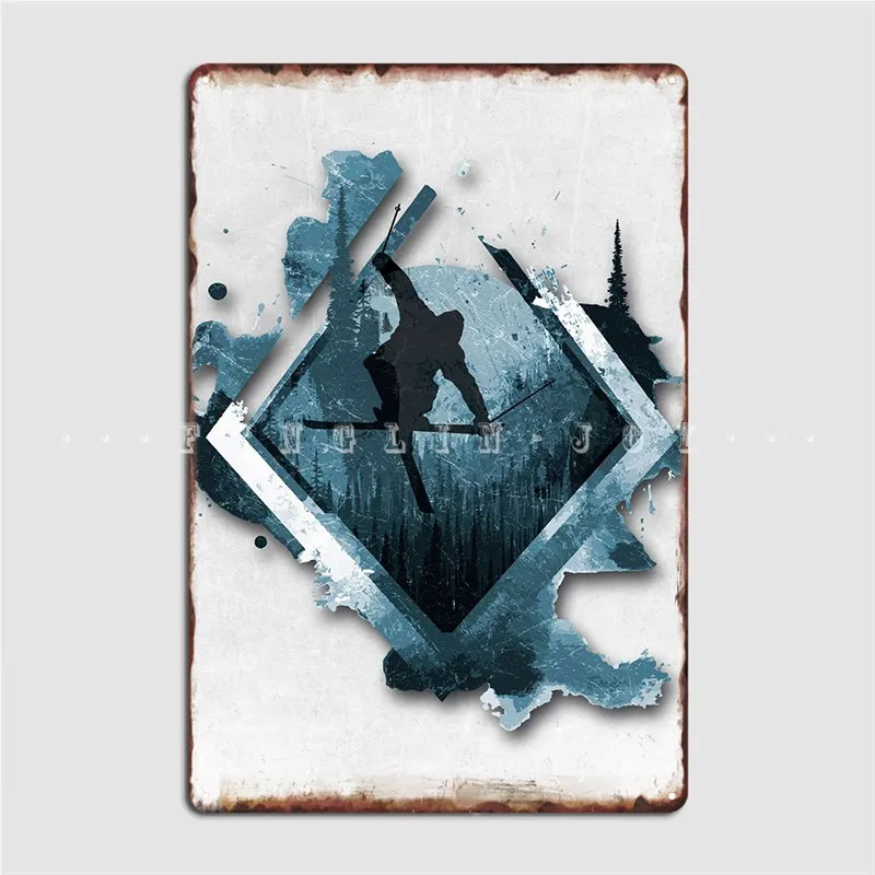 

Плакат «лыжи», металлический плакат, клубный бар, винтажная роспись, оловянный плакат