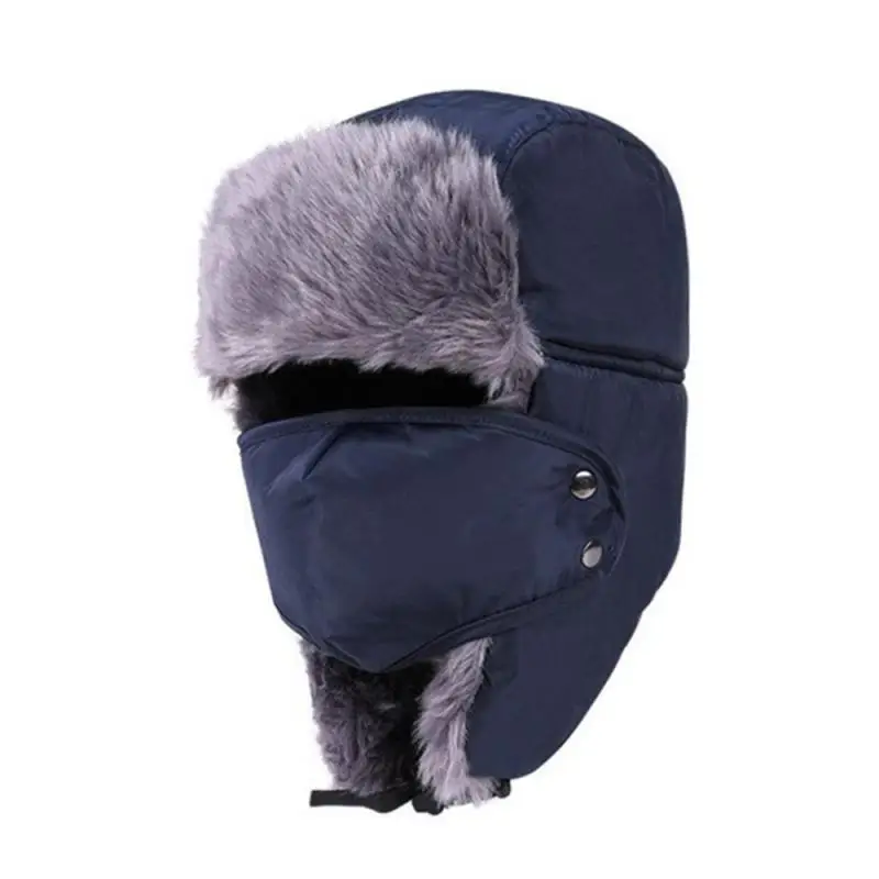 

Winter Fur Warm Windproof Hat Men Women Lei Feng Cap Bomber Ear Flap Cap Ski Trooper Trapper Cold Anti Snow Outdoor Equipment