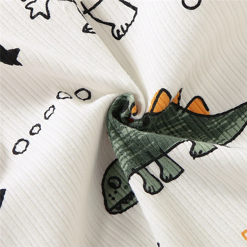 

Infant Boys Girls Bodysuits Toddler Kids Cartoon Dinosaur Printed Long Sleeve Jumpsuit Fashion Newborns Baby Clothes 0-18M A20