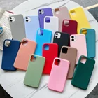 Силиконовый однотонный чехол для телефона Apple iPhone 12 12 Pro, мягкий чехол ярких цветов для iPhone 12 Mini 12 Pro Max, защитные чехлы