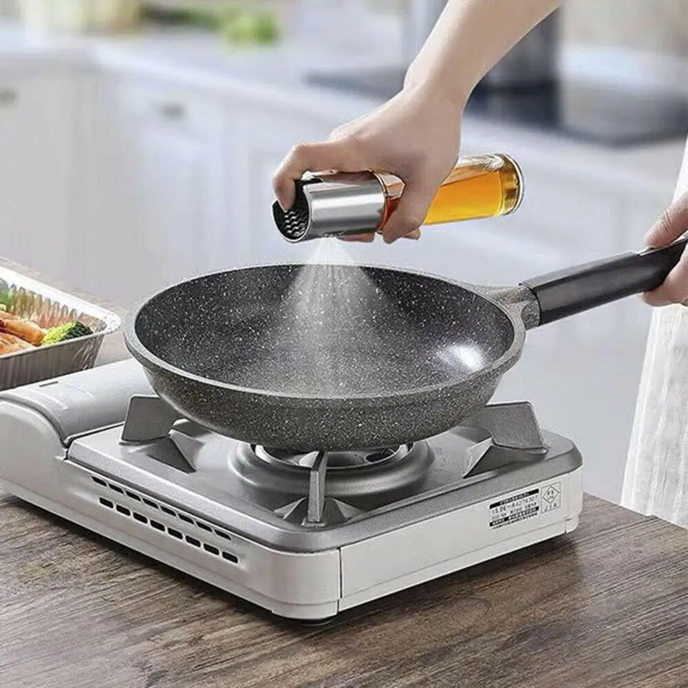 Стеклянный распылитель оливкового масла кухонное масло с уксусом из нержавеющей