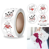 500pcsroll 2 5cm cute animal valentines day love stickers gift wrapping diy diray decoration label stationery sticker