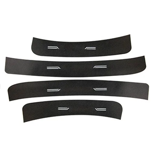 Exterior For Toyota Corolla Carbon Fiber Leather Interior Exterior Threshold Door Sill Decoration Strip Welcome Pedal - Название цвета: Exterior