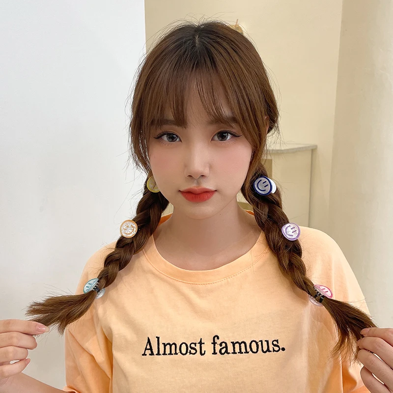 

Симпатичная заколка с улыбающимся лицом, женские аксессуары для волос, акриловые простые головные уборы, аксессуары для волос, мини-Заколка...