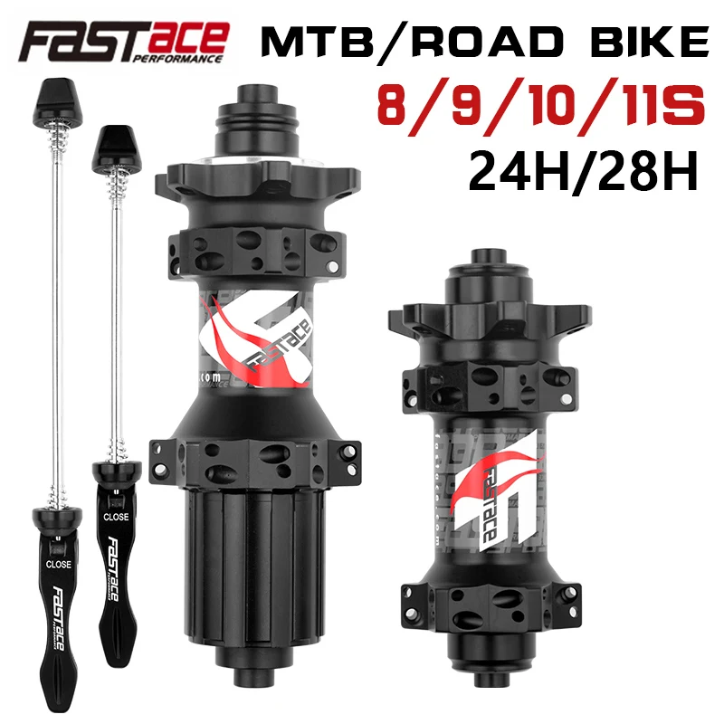 

FASTACE Hub DH867 MTB Road Bike Hubs Front Rear 24H 28H Bicycle Parts 8/9/10/11 Speed QR THRU Axle mtb Cube rolamento