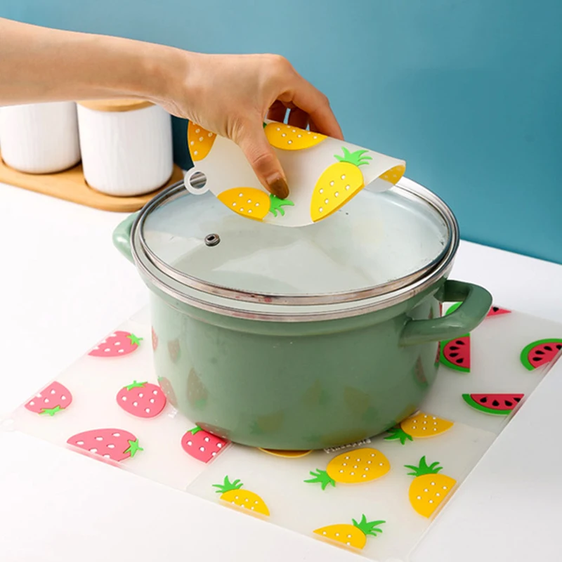 

Silicone Cup Coaster Fruit Print Placemat Heat insulated Mold Anti Slip Mat Thermal Insulation Tableware Pad Bowl Mat Pot Holder
