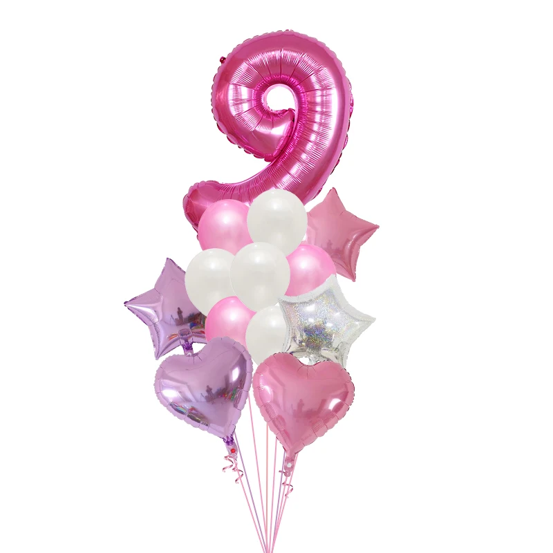 13PCS Birthday Party Decor Pink Blue 30 inches Number Foil Balloons Digital Helium Ballon Baby Shower Wedding Decoration globos | Дом и сад