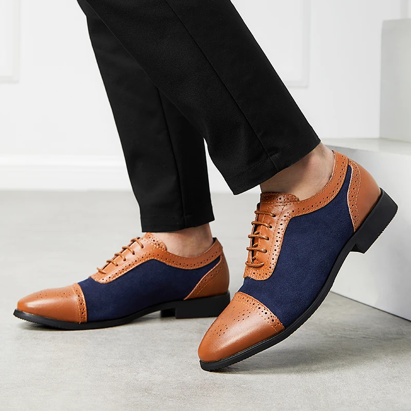 

Men's Dress Shoes 2019 NEW Arrival Formal Business Shoes Men Vitage Design Lace-Up Leather Shoes