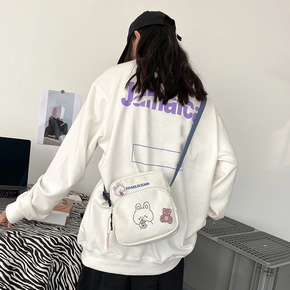 

Bags for Women 2021 Fashion New Messenger Bags Corduroy Cartoon Bear Canvas Handbags Female Mini Purses Casual Shoulder Bags