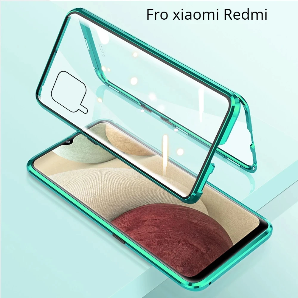 Металлический чехол с магнитной адсорбцией для Xiaomi Redmi Note 10 9 8 7 Pro 8T 9A 9C