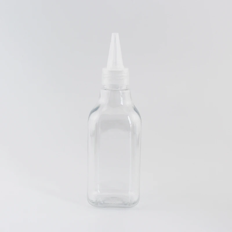 Jooray 200 мл заостренный рот пластиковые контейнеры для косметики E-Liquid квадратная пластиковая бутылка с белой прозрачной черной крышкой 200cc емкость 30 шт - Цвет: Clear Bottle Clear