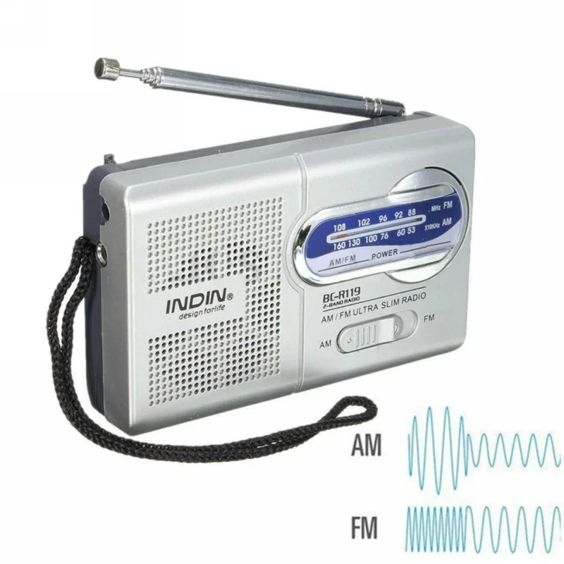 

Radio Receiver Outdoor Portable AM/FM Radio Antenna Telescopic Receiver Antenna 3V Multi-function Old People Radio Diy Fm R119