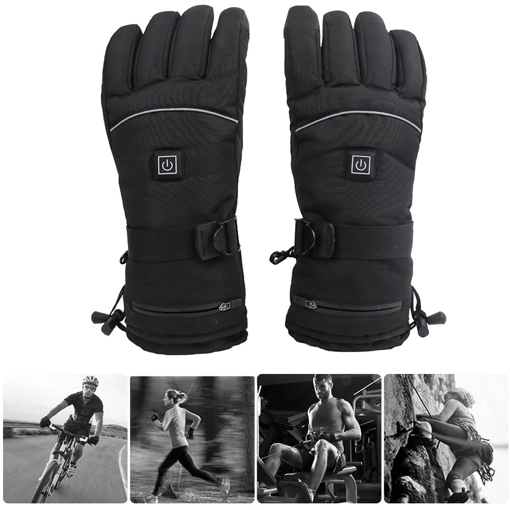 

Зимние лыжные водонепроницаемые перчатки с электрическим подогревом, Нескользящие перчатки с сенсорным экраном для езды на мотоцикле и ве...