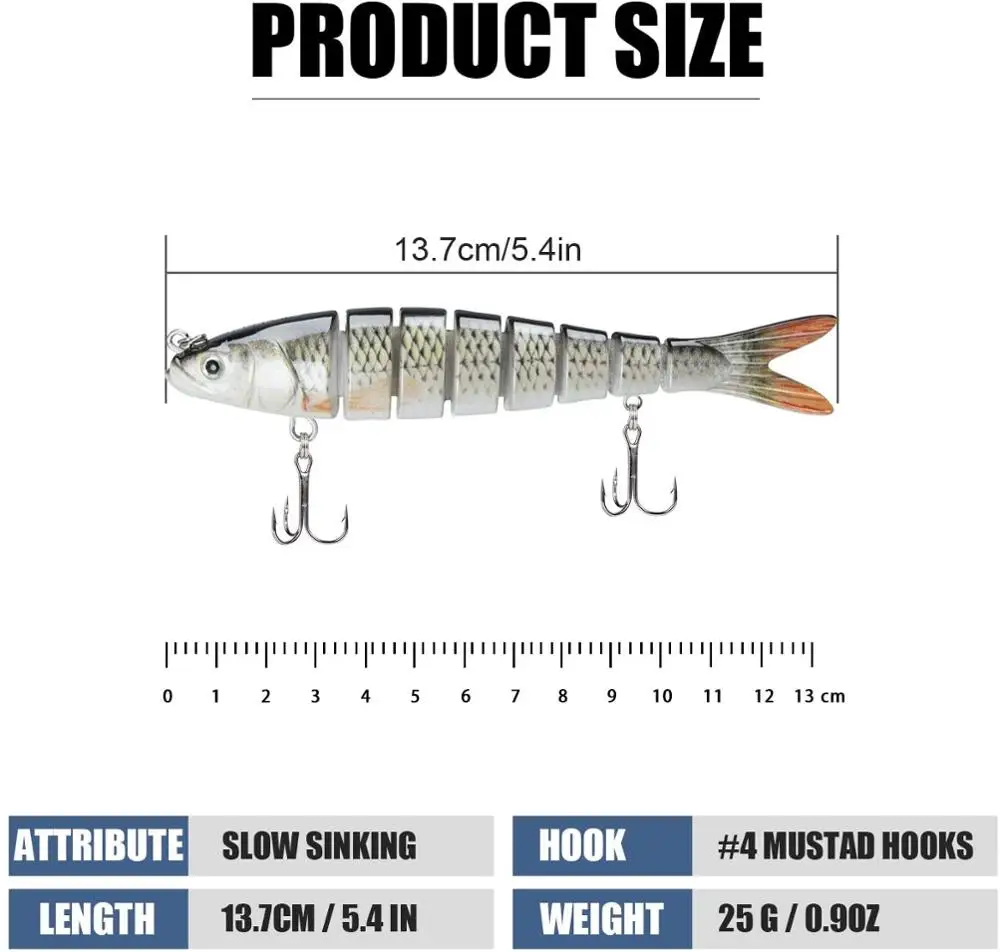 Trascend тонущие рыболовные приманки наживки многосуставные плавающие бионические