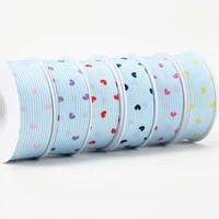 grosgrain ribbon stripe heart printing 100yards 38mm 25mm single face for gift box wrapping flower packaging party decorations