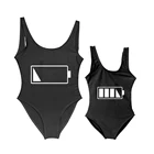 Новинка; одинаковые комплекты для семьи; цельный купальник; купальный костюм с рисунком батареи для мамы и дочки; женские и детские купальники; одежда для бикини; пляжная одежда