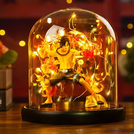 

[New] Japan Anime One Piece Portgas D Ace figure model Action Figure Lighting Room decoration toy baby kids best gift