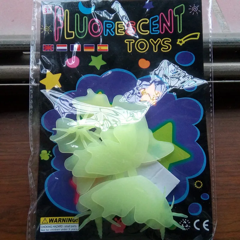 Трехмерная светящаяся Бабочка 4 шт. упак. флуоресцентные наклейки для украшения