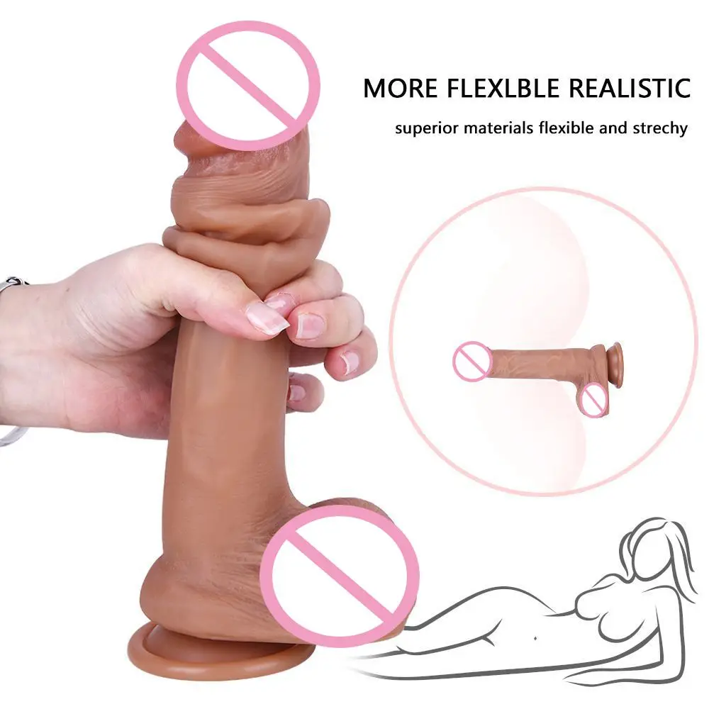 Реалистичный фаллоимитатор со скользящей крайней плотью женский пенис